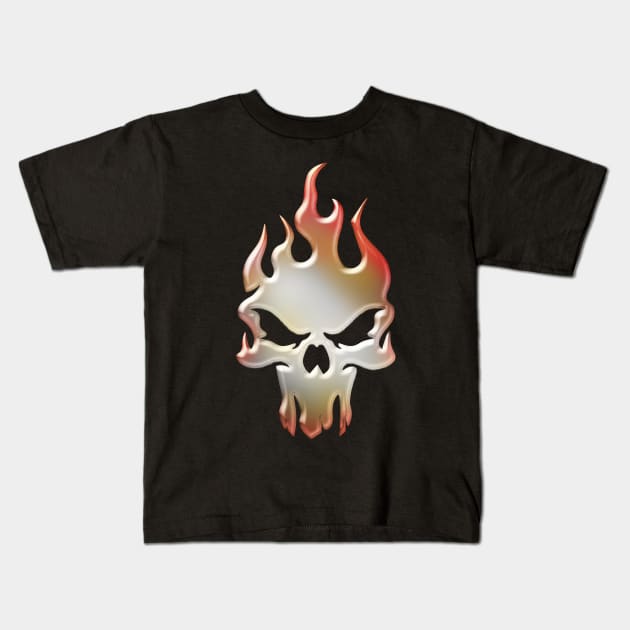 skull illustration with color Kids T-Shirt by Hispaniola-Fineart